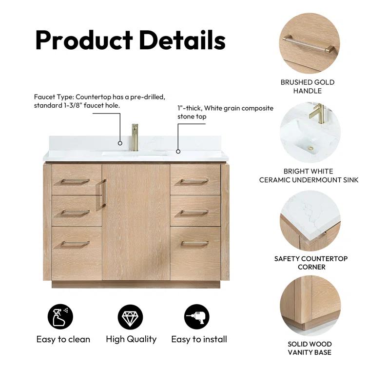Cloverfield 48'' Single Bathroom Vanity