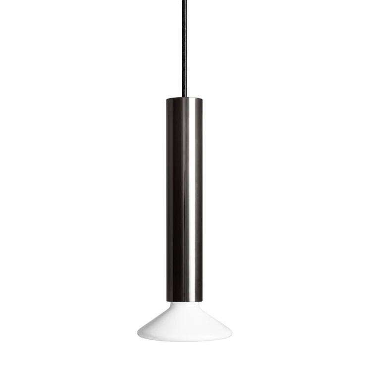 Ultra Black Nickel and Glass Pendant Light