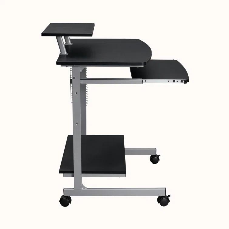 Techni Mobili Solid Wood Top Metal Base Standing Desk