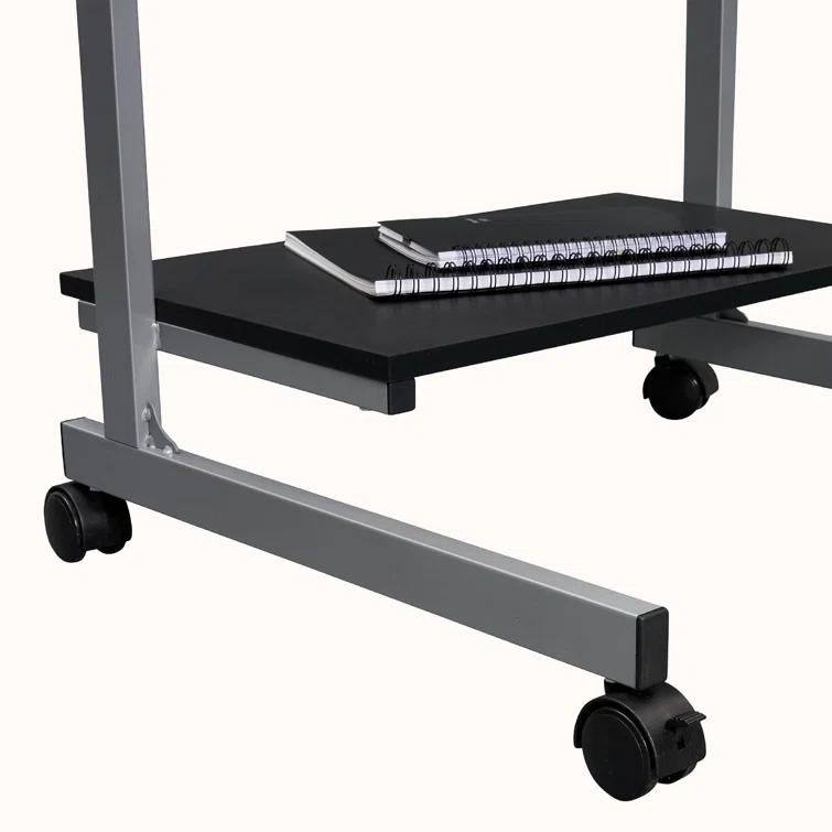 Techni Mobili Solid Wood Top Metal Base Standing Desk