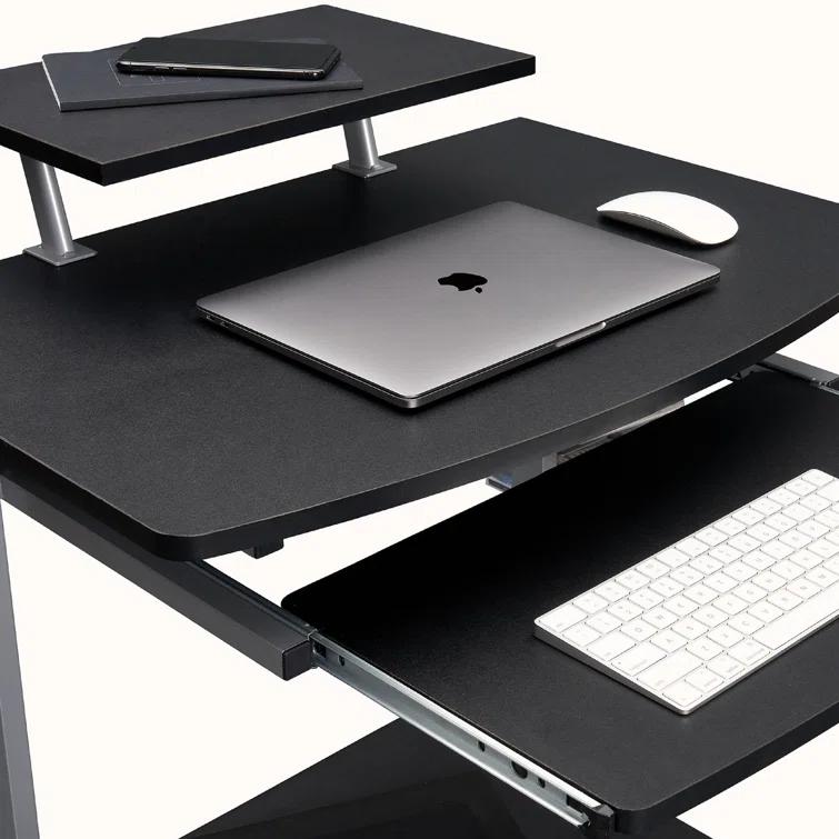 Techni Mobili Solid Wood Top Metal Base Standing Desk