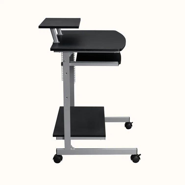Techni Mobili Solid Wood Top Metal Base Standing Desk