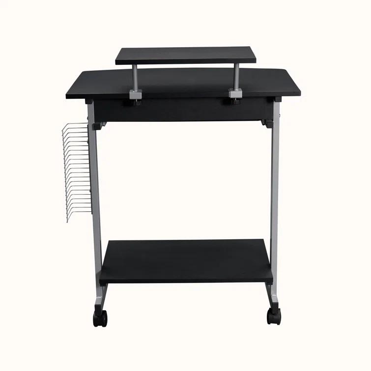 Techni Mobili Solid Wood Top Metal Base Standing Desk