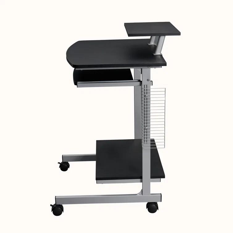 Techni Mobili Solid Wood Top Metal Base Standing Desk