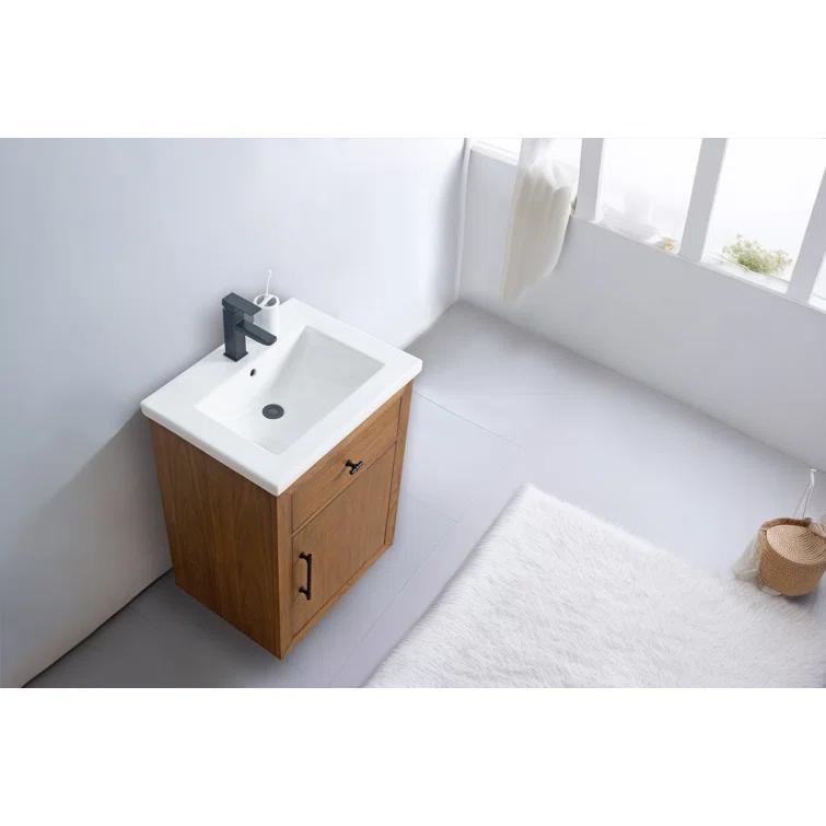 24'' Free Standing Single Bathroom Vanity with Ceramic Top