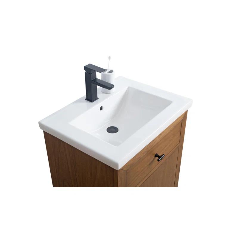 24'' Free Standing Single Bathroom Vanity with Ceramic Top