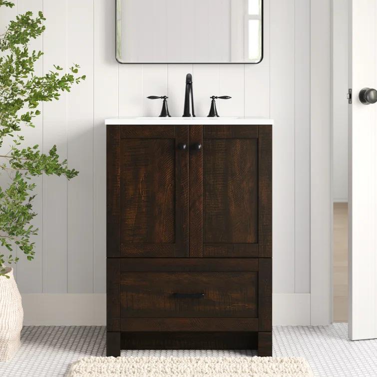 Lark Manor™ Soma 24'' Single Bathroom Vanity with Engineered Marble Top