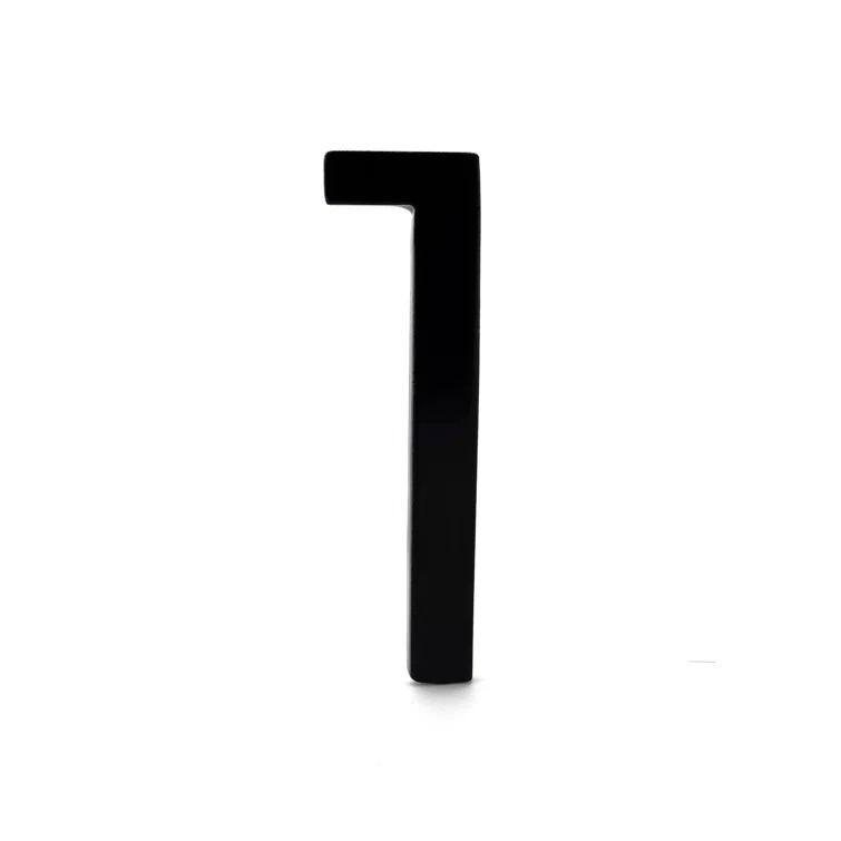 8 in. Black Aluminum Floating or Flat Modern House Number 1