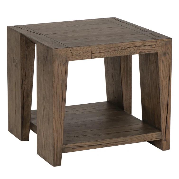 Troy Oak End Table in Antique Brown