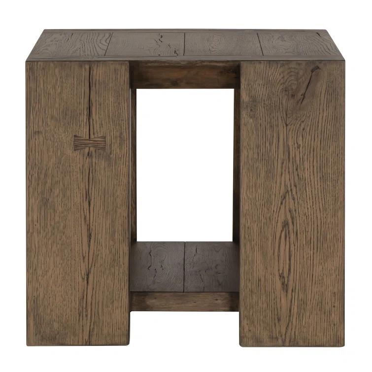 Troy Oak End Table in Antique Brown
