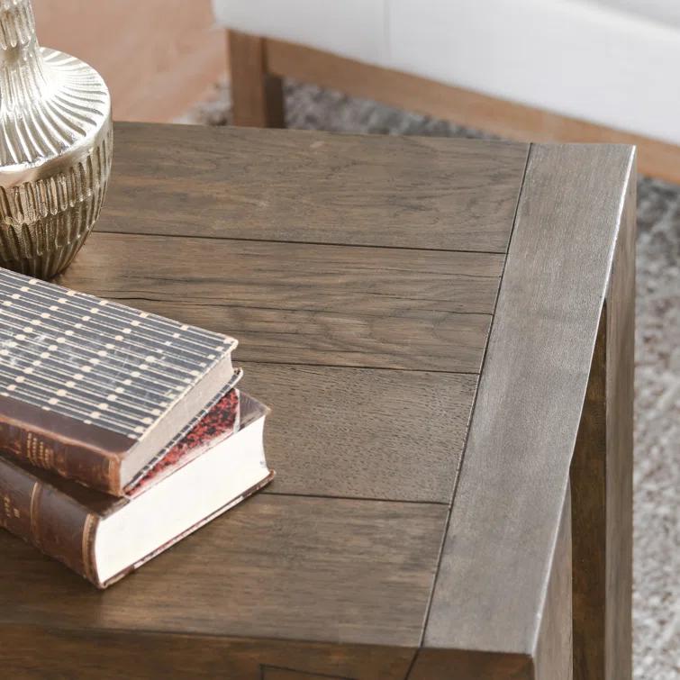 Troy Oak End Table in Antique Brown