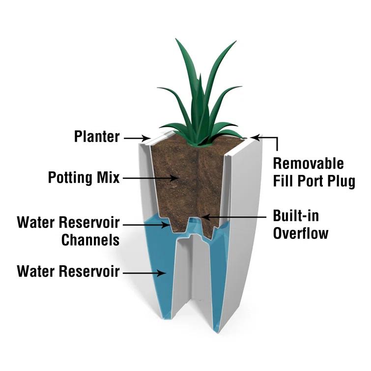 Mayne Inc. Vernamae  Resin Pot Planter With Water Reservoir