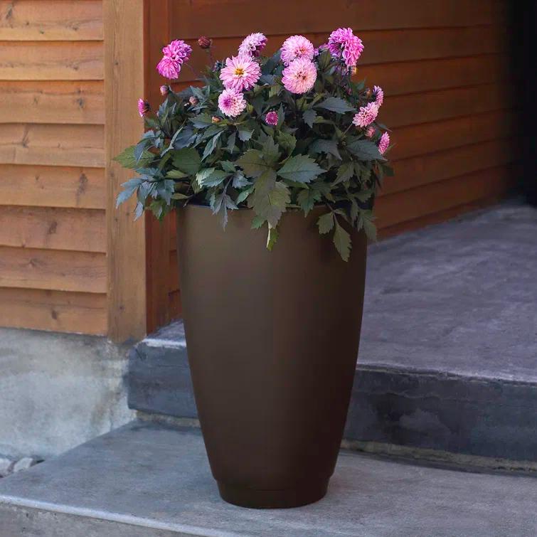 Mayne Inc. Caprio Tall Resin Pot Planter with Water Reservoir