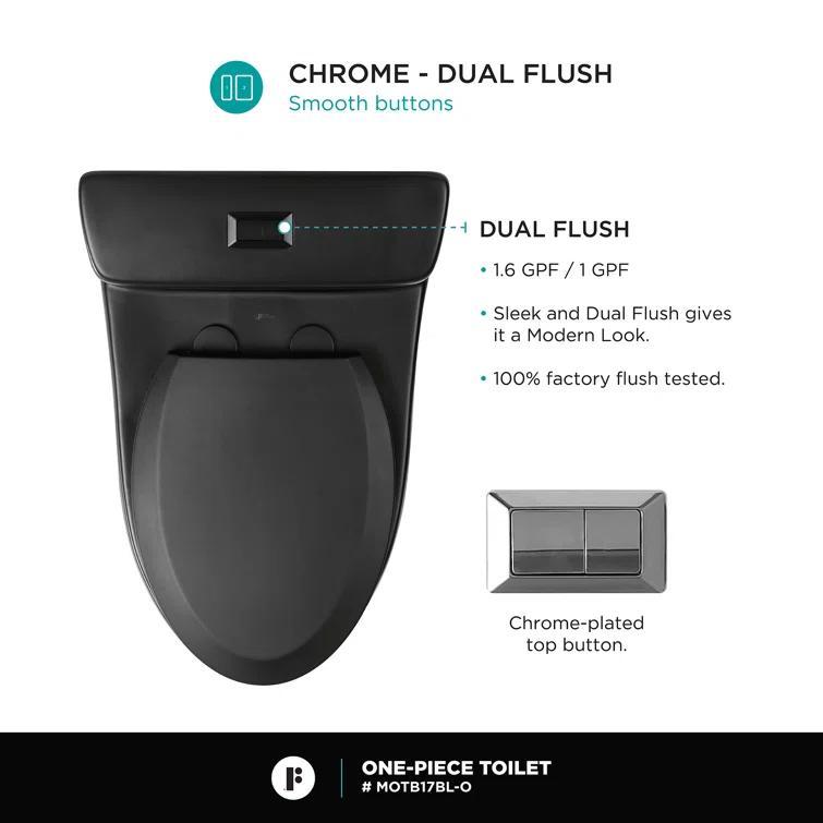 Fine Fixtures 1.6 GPF Comfort Height One-piece Toilet