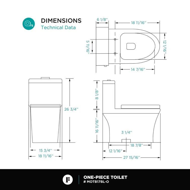 Fine Fixtures 1.6 GPF Comfort Height One-piece Toilet