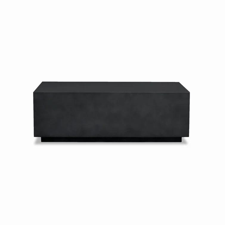 Onyx Black Glass Fiber Reinforced Concrete Outdoor Coffee Table