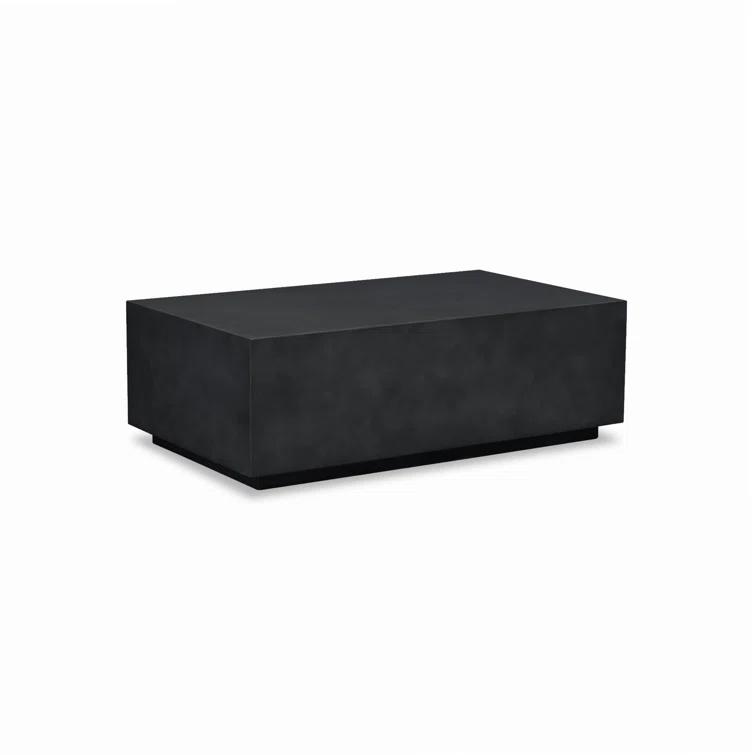 Onyx Black Glass Fiber Reinforced Concrete Outdoor Coffee Table