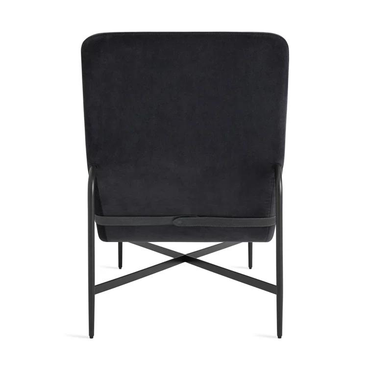 Ink Leather Deep Thoughts Chaise with Adjustable Lumbar Pillow