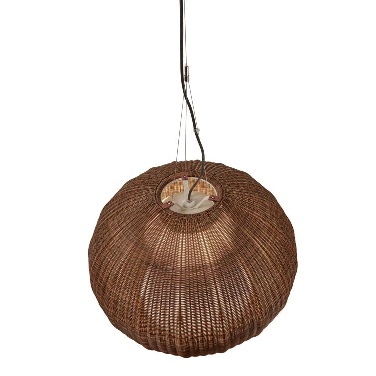 Graphite Brown Aluminum Globe LED Indoor/Outdoor Pendant Light