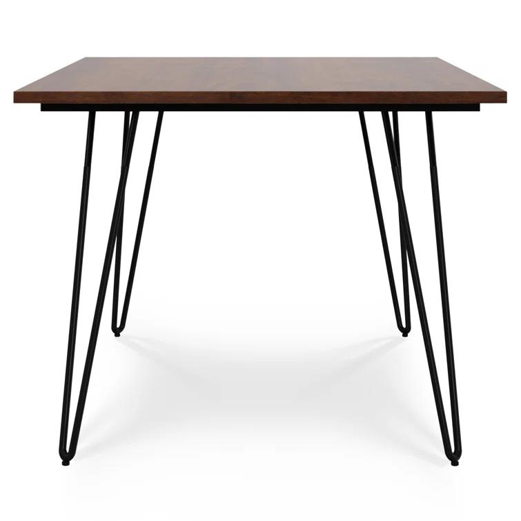 Hunter Solid Wood Top Metal Base Dining Table