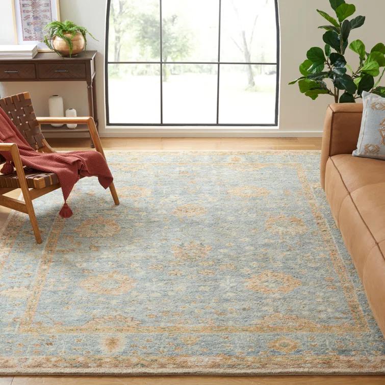 Bungalow Rose Rheya Hand Knotted Wool Pile Oriental Rug
