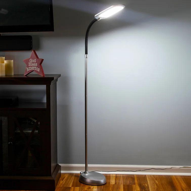 Brightech Litespan Slim 55 in. Industrial Dimmable LED Directional Task Floor Lamp