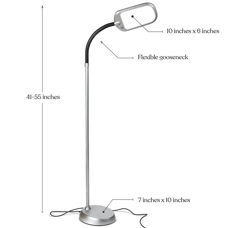 Brightech Litespan Slim 55 in. Industrial Dimmable LED Directional Task Floor Lamp