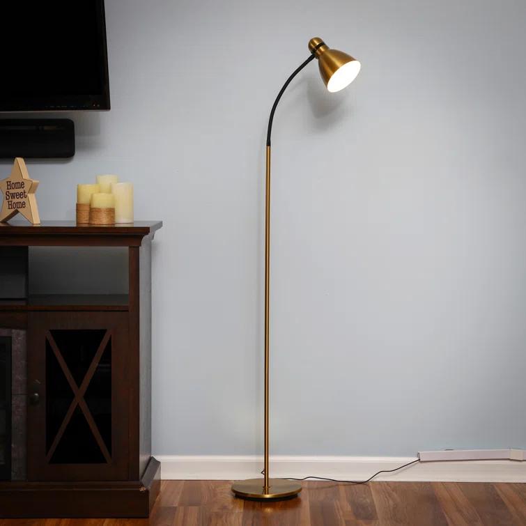 Avery Industrial 3-Way Dimming LED Floor Lamp with Metal Cone Shade