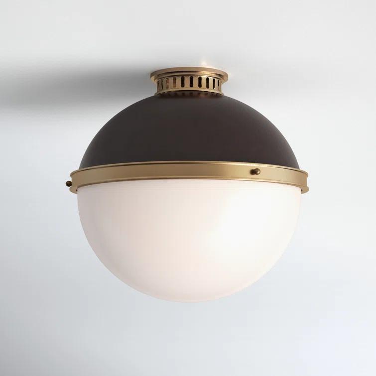 Manila Single Light Glass Semi Flush Mount