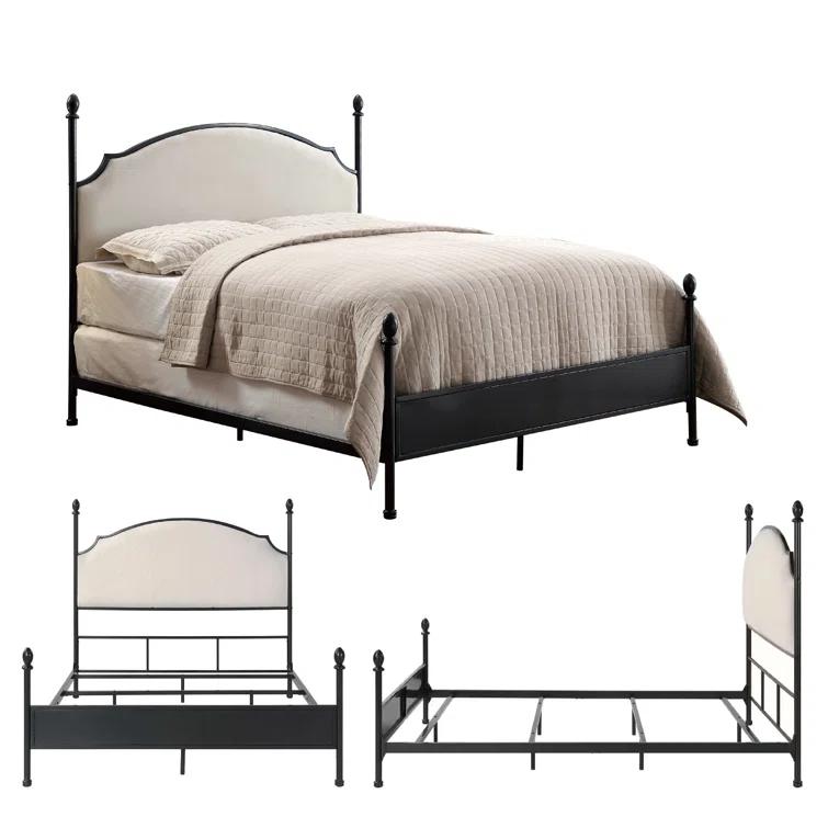 Blakesburg Upholstered Metal Four Poster Bed
