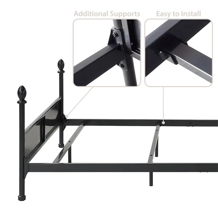 Blakesburg Upholstered Metal Four Poster Bed