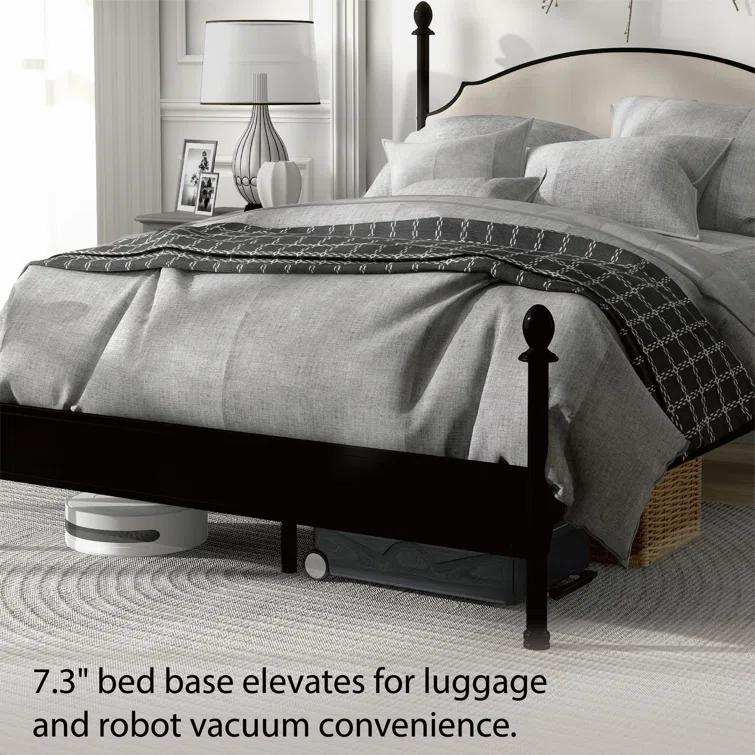 Blakesburg Upholstered Metal Four Poster Bed