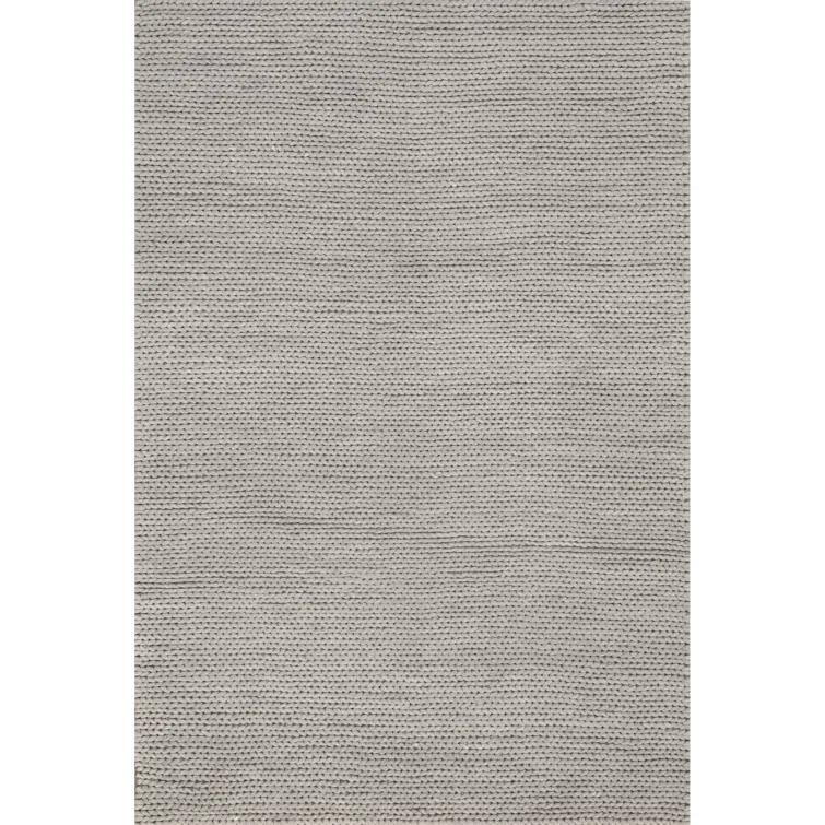 Handmade Braided Wool Light Gray Rug