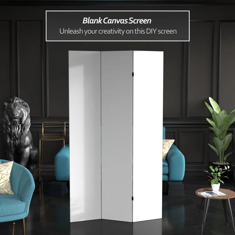 Do It Yourself 3 Panel Room Divider Canvas - Oriental Furniture