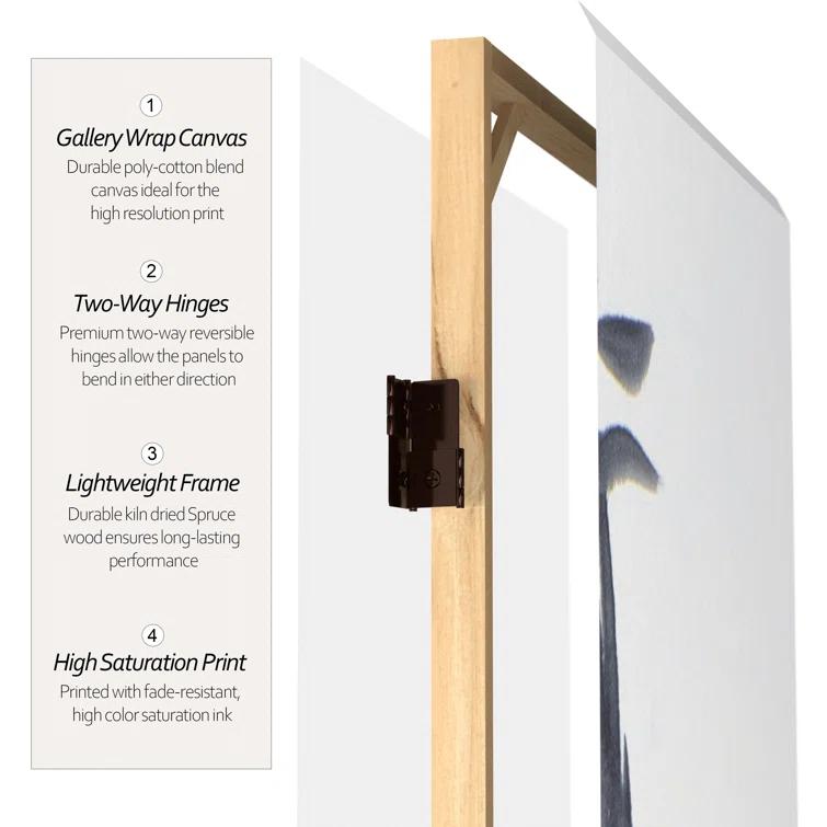 Oriental Furniture 6 ft. Tall Bamboo Calligraphy Canvas Room Divider - 3 Panel