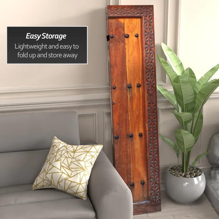 6' Tall Double Sided Doors Canvas Room Divider 4 Panel - Oriental Furniture: Gallery Quality, No Assembly Required