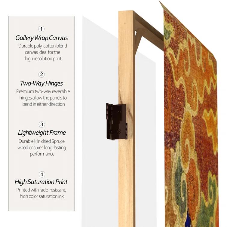 Oriental Furniture 6 ft. Tall Dragon of the Red Chamber Room Divider - 3 Panel