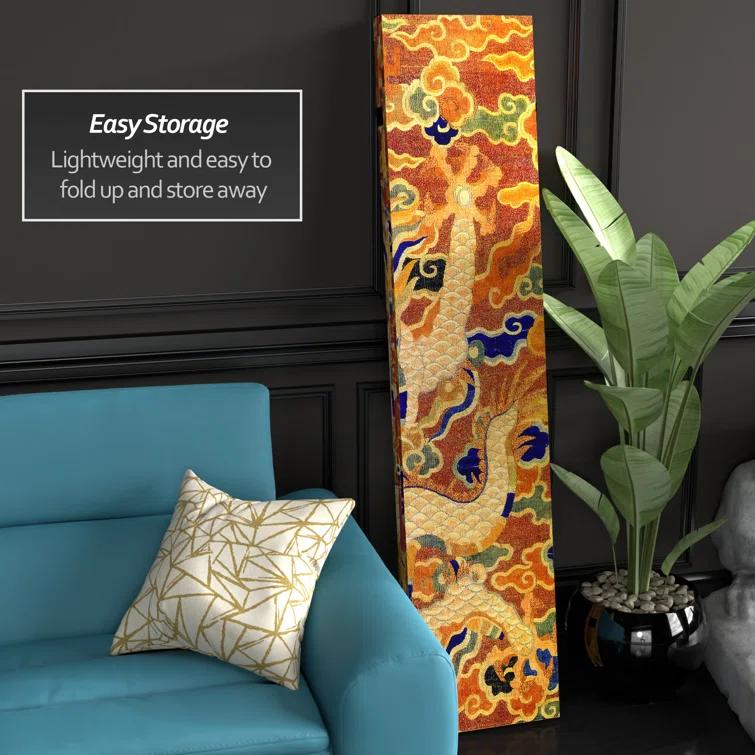 Oriental Furniture 6 ft. Tall Dragon of the Red Chamber Room Divider - 3 Panel