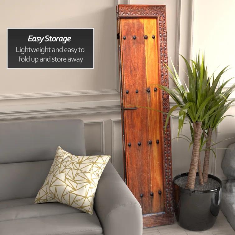 Oriental Furniture 6 ft. Tall Double Sided Doors Canvas Room Divider - 3 Panel