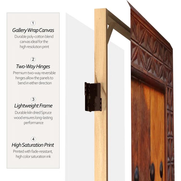6' Tall Double Sided Doors Canvas Room Divider 4 Panel - Oriental Furniture: Gallery Quality, No Assembly Required