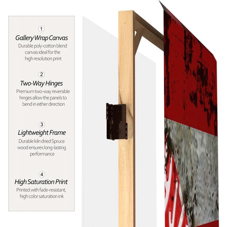Oriental Furniture 6 ft. Tall Double Sided Americana Room Divider - 3 Panel