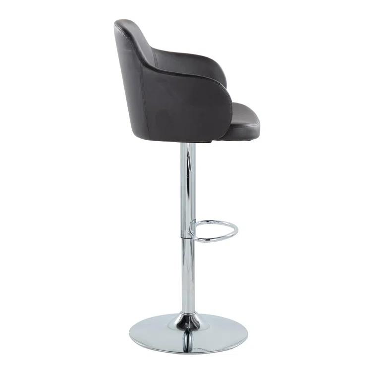 LumiSource Boyne Swivel Upholstered Adjustable Height Counter Stool with Metal Frame (Set of 2)