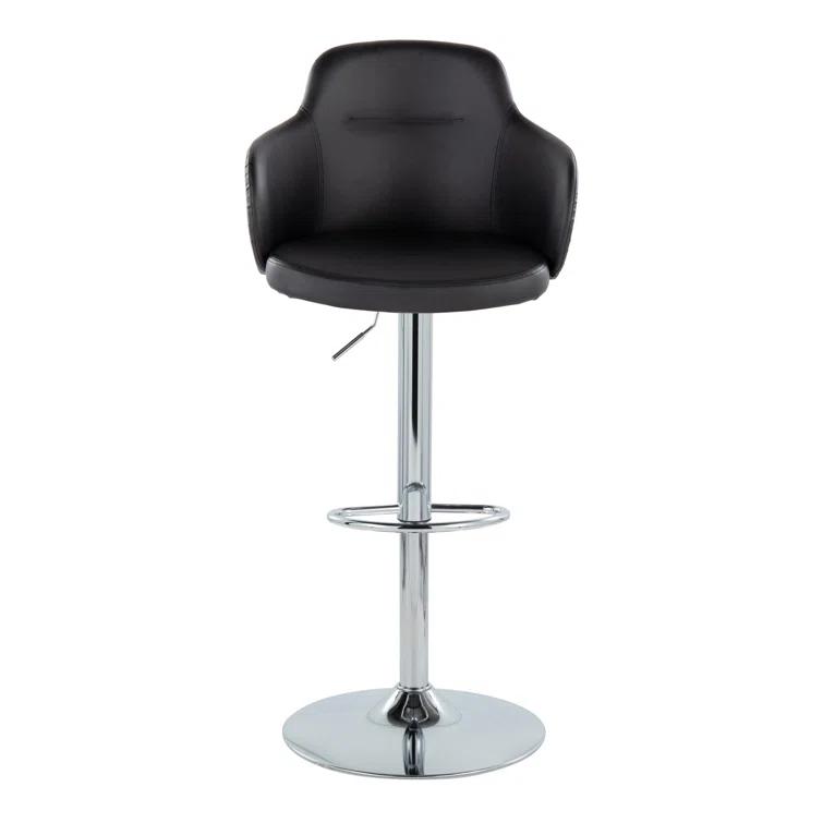 LumiSource Boyne Swivel Upholstered Adjustable Height Counter Stool with Metal Frame (Set of 2)