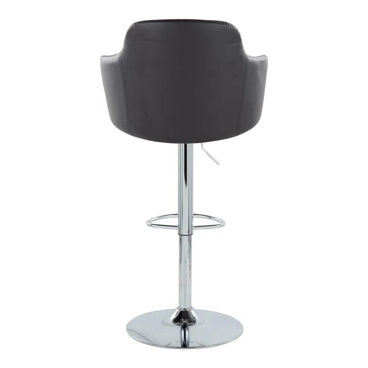 LumiSource Boyne Swivel Upholstered Adjustable Height Counter Stool with Metal Frame (Set of 2)