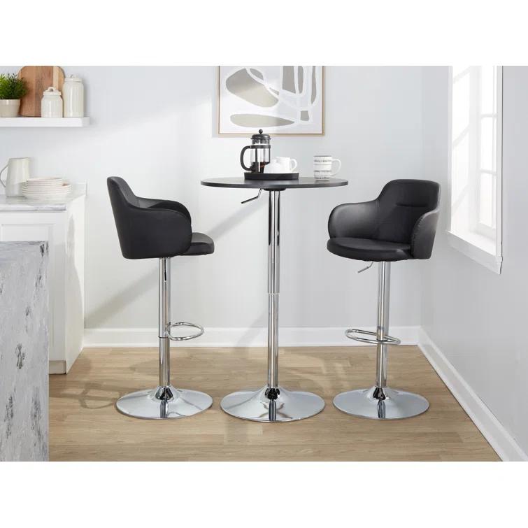 LumiSource Boyne Swivel Upholstered Adjustable Height Counter Stool with Metal Frame (Set of 2)