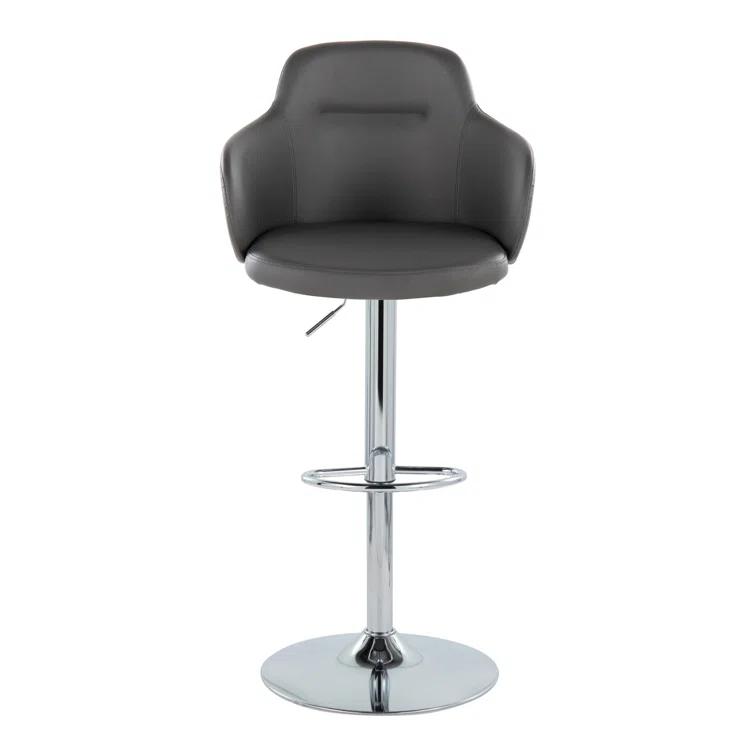 LumiSource Boyne Swivel Upholstered Adjustable Height Counter Stool with Metal Frame (Set of 2)