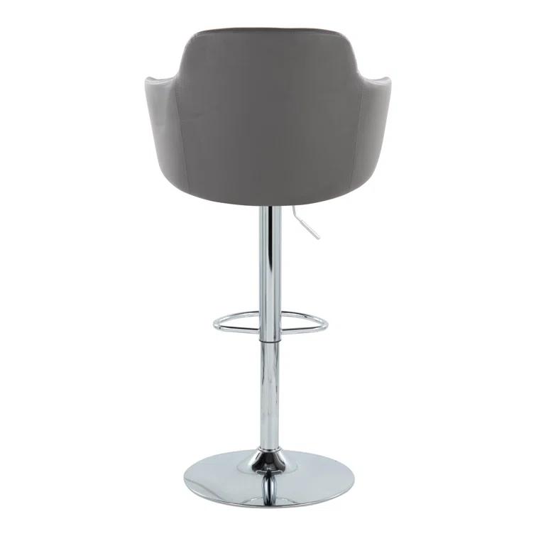 LumiSource Boyne Swivel Upholstered Adjustable Height Counter Stool with Metal Frame (Set of 2)