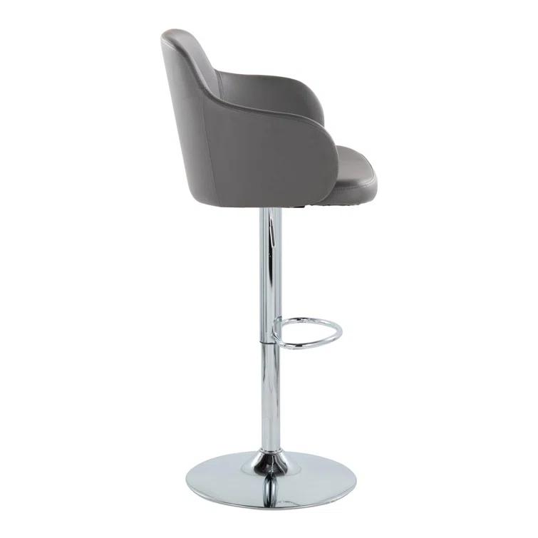 LumiSource Boyne Swivel Upholstered Adjustable Height Counter Stool with Metal Frame (Set of 2)