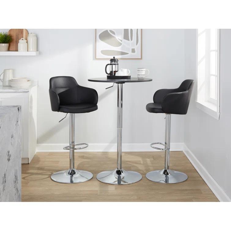 LumiSource Boyne Swivel Upholstered Adjustable Height Counter Stool with Metal Frame (Set of 2)