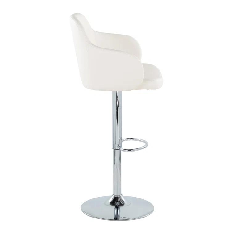 LumiSource Boyne Swivel Upholstered Adjustable Height Counter Stool with Metal Frame (Set of 2)